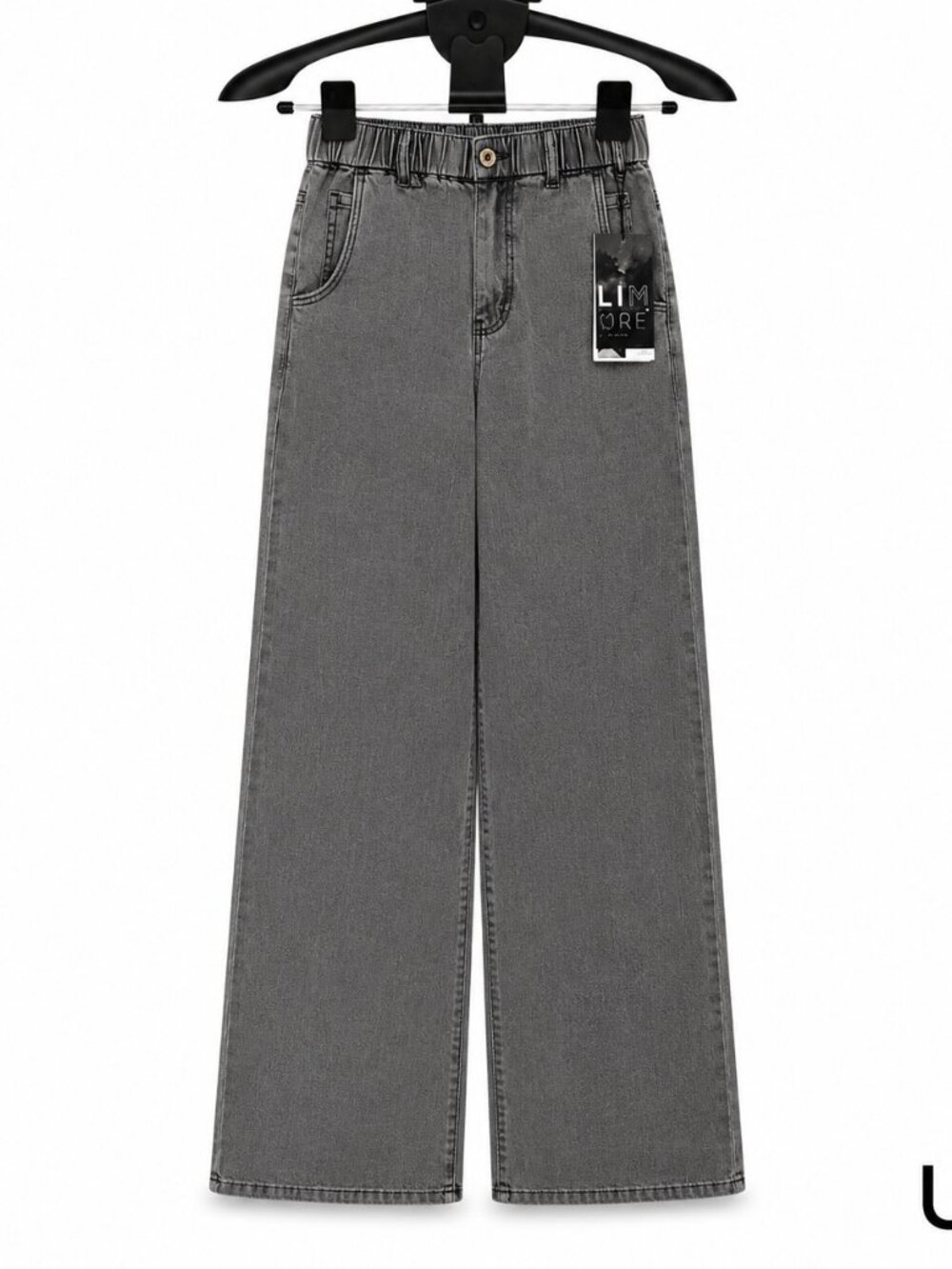 LIMORE Women’s Charcoal Grey Wide Leg Jeans NWT | High Rise Denim